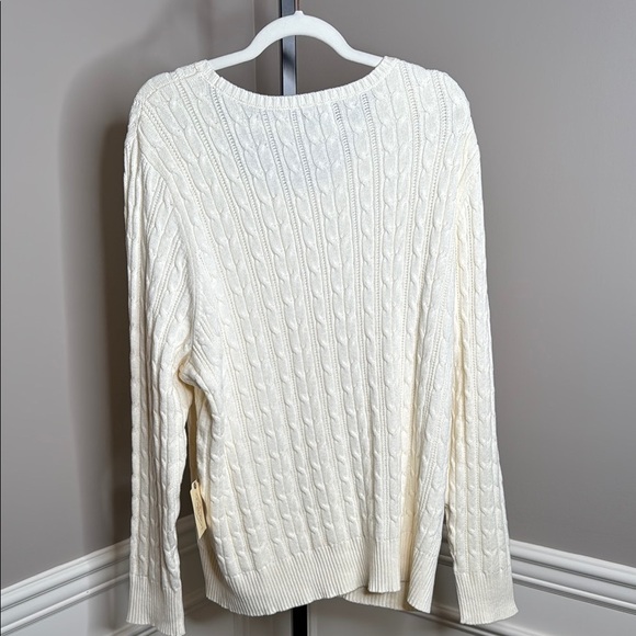 St. John's Bay Cream Cable Knit Crew Neck Sweater size 3X - Picture 5 of 5